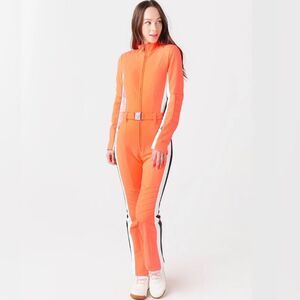 Bogner Talisha Padded Belted Ski Suit Bright Orange NWT US 10 Medium